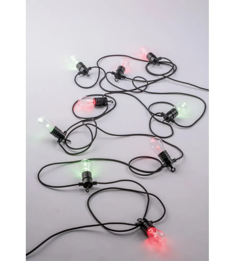 Outlet Stringa led elettrificata "picnic" nera 10m, 5w Illuminazione Per Esterno