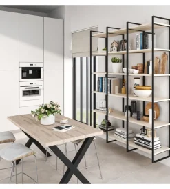 Armadi-Emuca Struttura per scaffale lader in acciaio nero, 179 cm