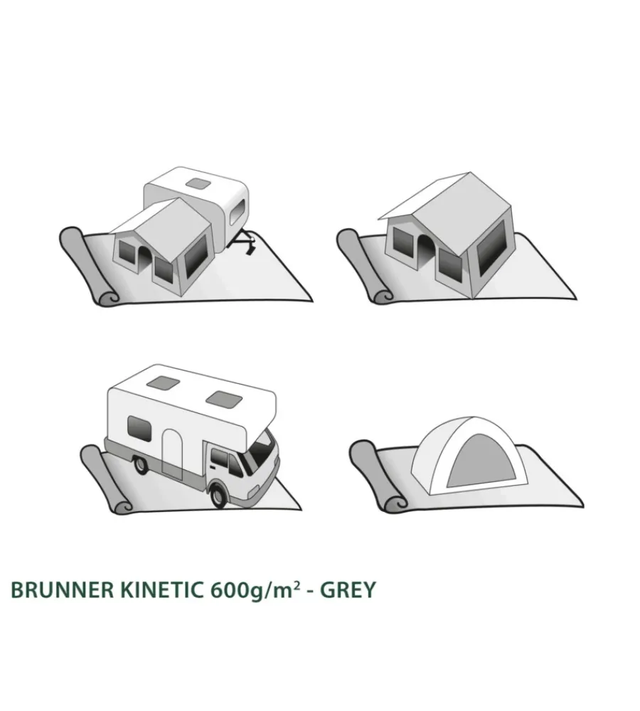 Campeggio-Brunner Stuoia da campeggio "kinetic 600" grigio 300x700 cm
