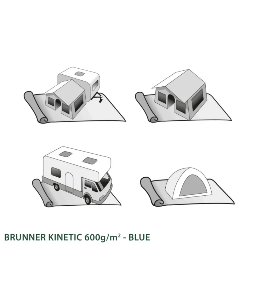 Campeggio-Brunner Stuoia da campeggio "kinetic 600" blu e grigio 250x300 cm