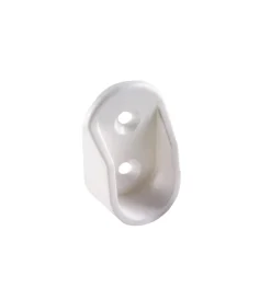 Ferramenta Per Mobili E Infissi- Supporti laterali per tubo ovale in plastica bianca 2 pz.