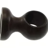 Tessile D'Arredo- Supporto per soffitto per bastone ø28mm con viti e tasselli  - colore noce.