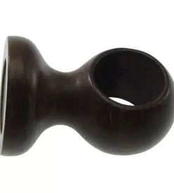 Tessile D'Arredo- Supporto per soffitto per bastone ø28mm con viti e tasselli  - colore noce.