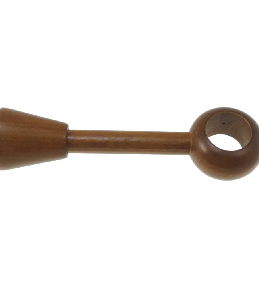 Tessile D'Arredo- Supporto regolabile per bastone ø28mm con viti e tasselli - colore teak.