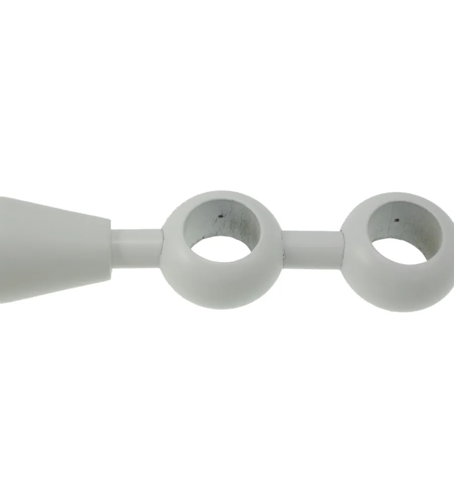 Tessile D'Arredo- Supporto regolabile per doppio bastone ø28mm con viti e tasselli laccato bianco.