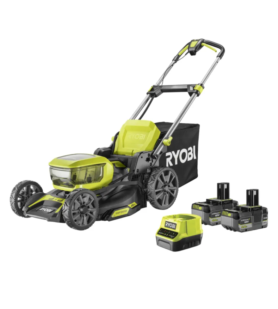 Best Tagliaerba a batteria "ry18lmx46a-250" taglio 46 cm 18v, due batterie 5.0ah incluse Tagliaerba