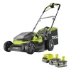 Outlet Tagliaerba ibrido batteria ed elettrico "ry18lmh37a-250" taglio 37cm 18v, due batterie 5ah incluse Tagliaerba