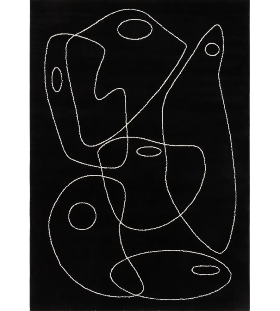 Tessile D'Arredo- Tappeto "atelier" nero, 133x190 cm