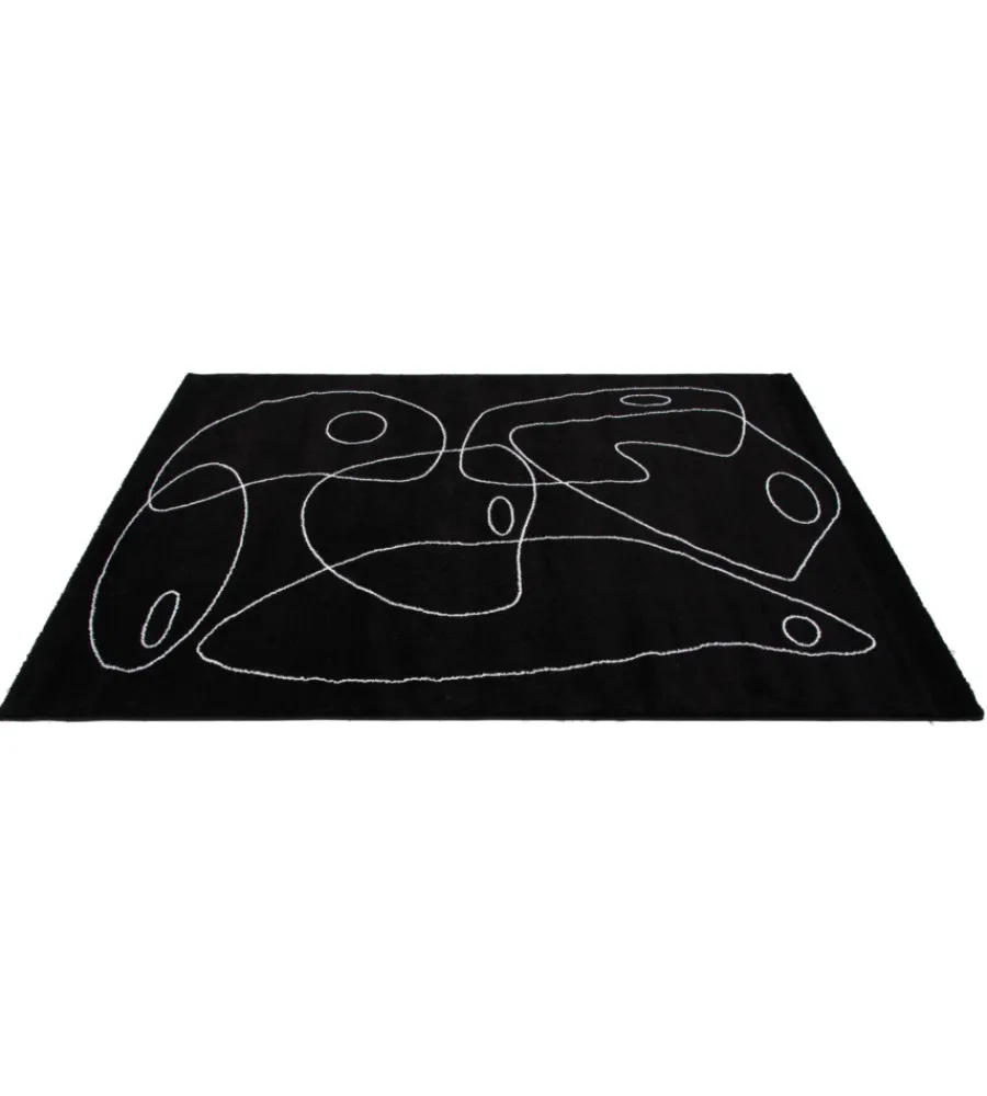 Tessile D'Arredo- Tappeto "atelier" nero, 133x190 cm