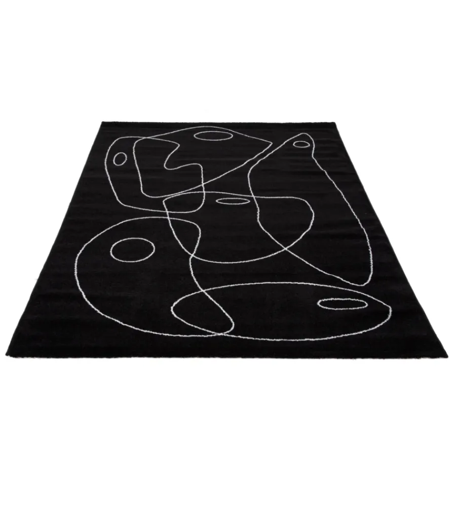 Tessile D'Arredo- Tappeto "atelier" nero, 133x190 cm