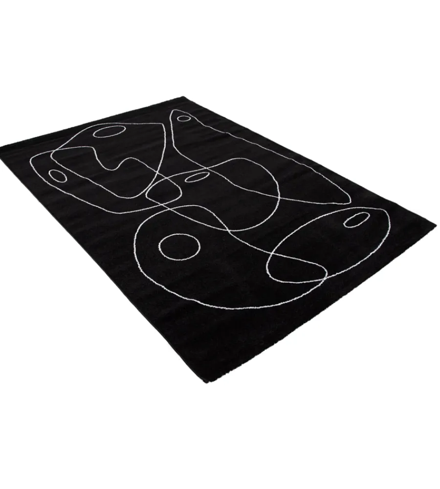 Tessile D'Arredo- Tappeto "atelier" nero, 133x190 cm