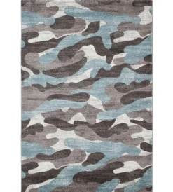 Tessile D'Arredo|Tappeto "camouflage" azzurro, 300x200 cm