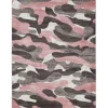 Tessile D'Arredo- Tappeto "camouflage" grigio e rosa, 170x120 cm