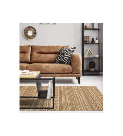 Tessile D'Arredo- Tappeto da interno in bamboo "etnic natural", 60x90 cm