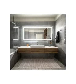 Tessile D'Arredo- Tappeto da interno in bamboo "etnic bianco-grigio", 80x150 cm