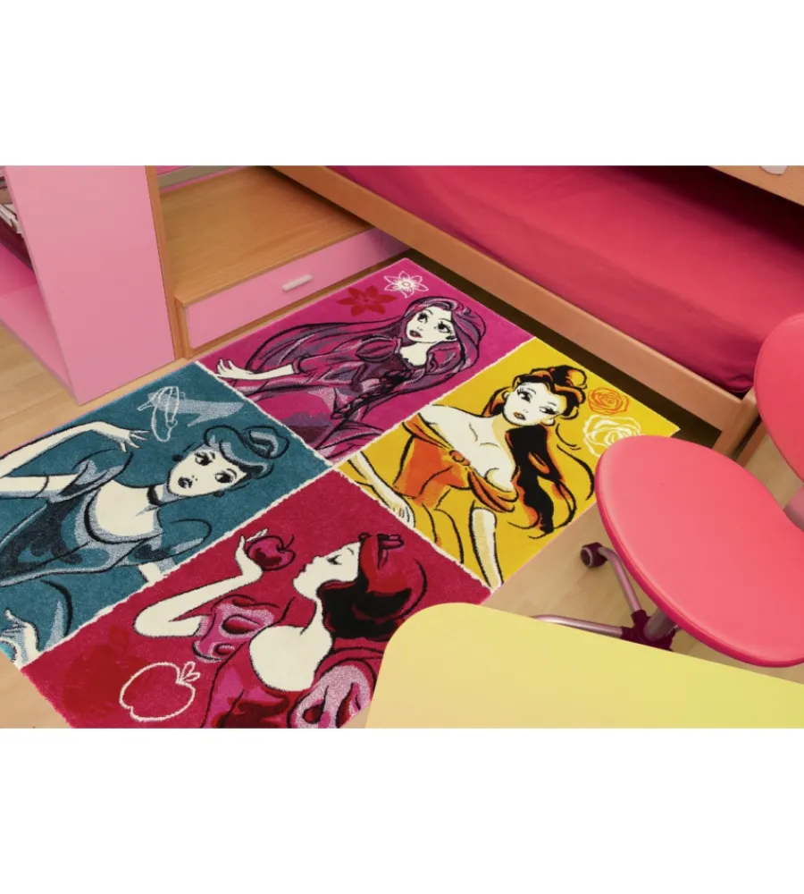 Tessile D'Arredo- Tappeto "disney princess" multicolor, 133x190 cm