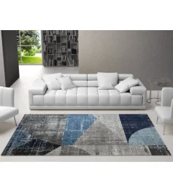 Outlet Tappeto "double" blu celeste, 133x190 cm Tessile D'Arredo