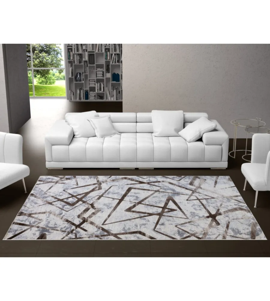 Tessile D'Arredo- Tappeto "double" marrone, 133x190 cm