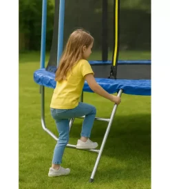 Best Tappeto elastico da giardino per bambini in acciaio e pvc con rete e scaletta 244 cm Giochi E Casette Bimbo