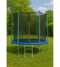 Best Tappeto elastico da giardino per bambini in acciaio e pvc con rete e scaletta 244 cm Giochi E Casette Bimbo