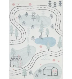 Tessile D'Arredo|Tappeto "fantasia" nordica foresta, 100x150 cm