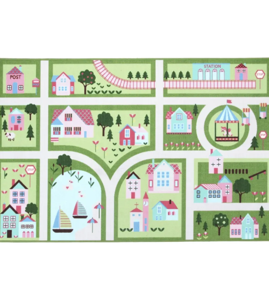 Tessile D'Arredo- Tappeto "green play" verde, 140x80 cm