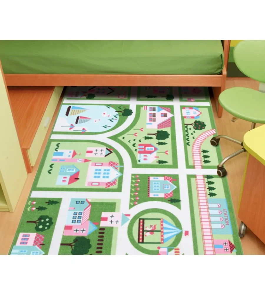 Tessile D'Arredo- Tappeto "green play" verde, 140x80 cm
