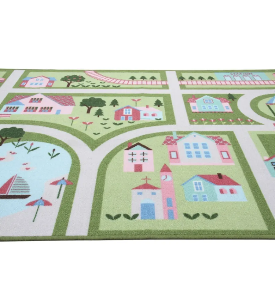 Tessile D'Arredo- Tappeto "green play" verde, 140x80 cm
