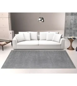 Tessile D'Arredo- Tappeto "milano" tinta unita grigio, 110x170 cm