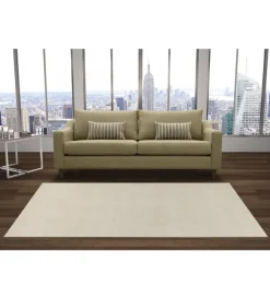 Tessile D'Arredo- Tappeto "milano" tinta unita crema, 133x190 cm