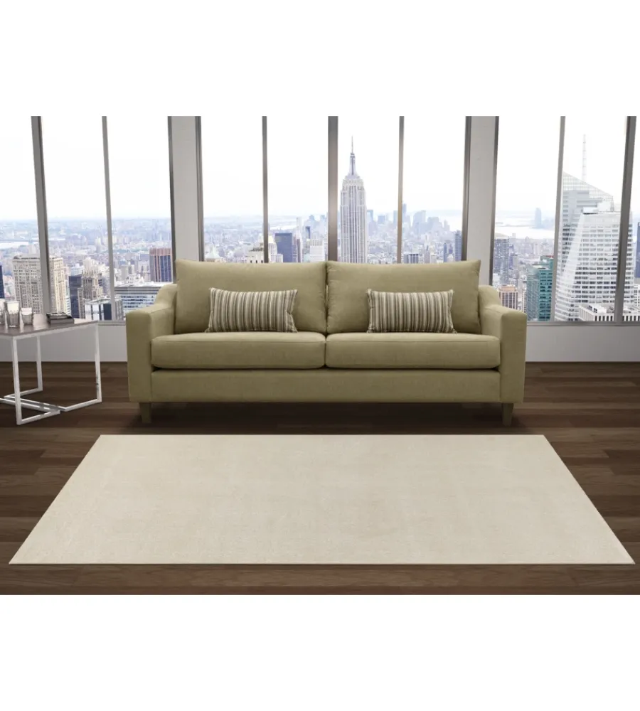 Tessile D'Arredo- Tappeto "milano" tinta unita crema, 133x190 cm