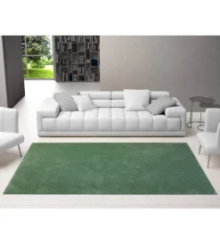 Outlet Tappeto "milano" tinta unita verde, 133x190 cm Tessile D'Arredo