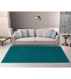 Tessile D'Arredo|Tappeto "milano" tinta unita petrolio, 160x230 cm
