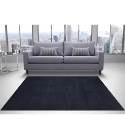 Tessile D'Arredo- Tappeto "milano" tinta unita blu, 133x190 cm