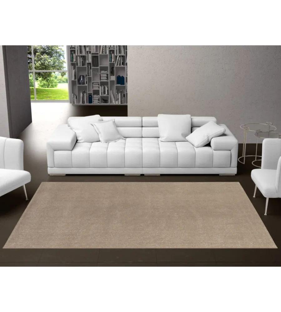 Tessile D'Arredo- Tappeto "milano" tinta unita tortora, 160x230 cm