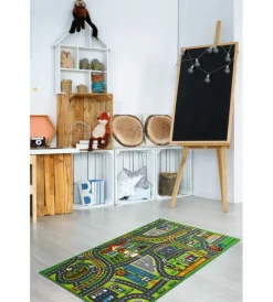 Tessile D'Arredo|Tappeto "play town" verde, 190x133 cm