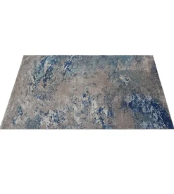 Tessile D'Arredo- Tappeto "soho" ecru blu, 230x160 cm