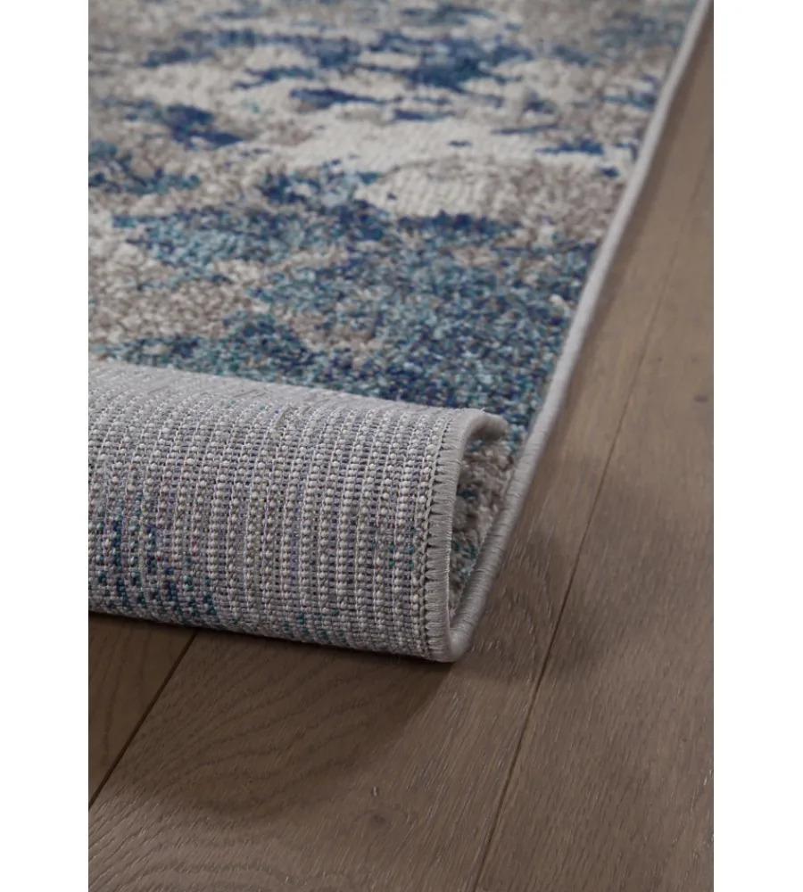 Tessile D'Arredo- Tappeto "soho" ecru blu, 230x160 cm