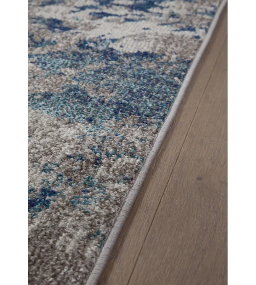 Tessile D'Arredo- Tappeto "soho" ecru blu, 230x160 cm