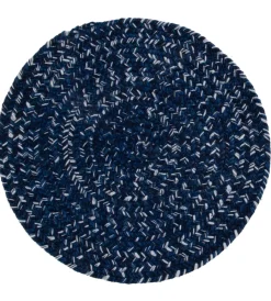 Tessile D'Arredo- Tappeto "solid" rotondo blu, ø 120 cm