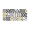 Tessile D'Arredo- Tappeto vinilico stampato "patch grigio", 50x110 cm