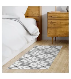 Tessile D'Arredo- Tappeto vinilico stampato "bcn grigio", 50x110 cm