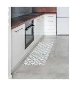 Tessile D'Arredo- Tappeto vinilico stampato "hidra tortora", 50x140 cm
