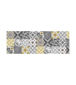 Discount Tappeto vinilico stampato "patch grigio", 50x140 cm Tessile D'Arredo