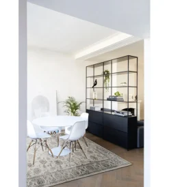 Tessile D'Arredo- Tappeto "vintage" grigio floreale, 200x290 cm