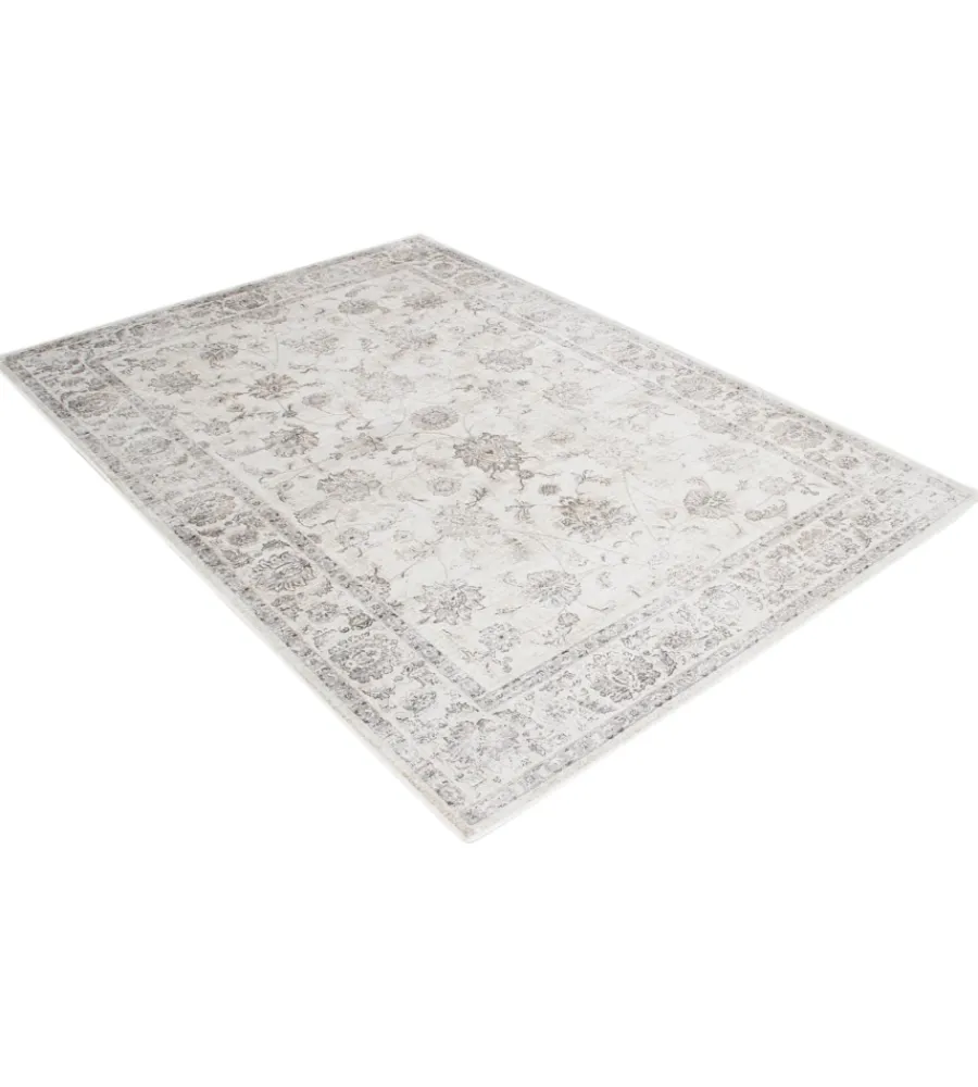 Tessile D'Arredo- Tappeto "vintage" grigio floreale, 200x290 cm