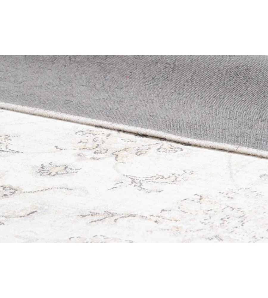 Tessile D'Arredo- Tappeto "vintage" grigio floreale, 200x290 cm
