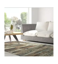 Tessile D'Arredo- Tappeto  "vintage wood" in vinile spessorato, 150x230 cm