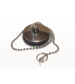 Sifoni- Tappo inox con catena e rosone ø 31 mm.