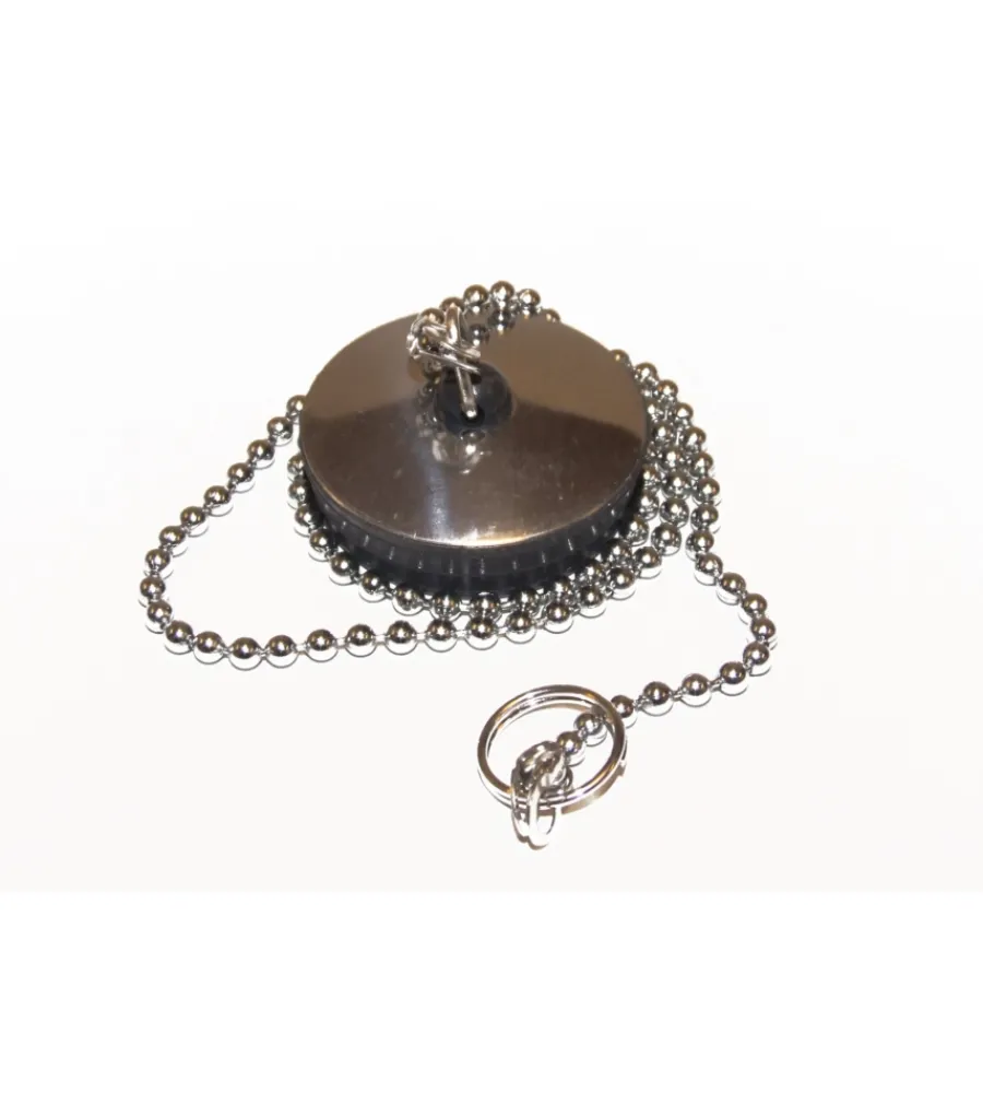Sifoni- Tappo inox con catena e rosone ø 31 mm.